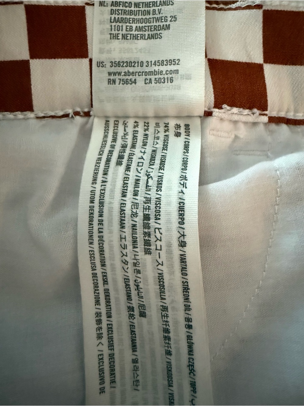 Hollister Checkerboard Flare Pants Brown Ivory High Rise Y2K Small - Picture 8 of 9